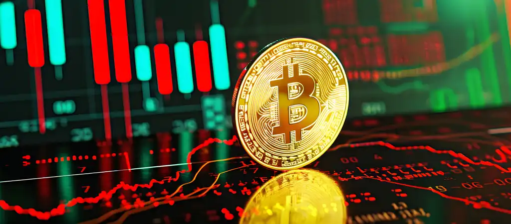 Bitcoin érme árfolyamdiagram előtt, kriptovaluta befektetések bemutatása kezdőknek
