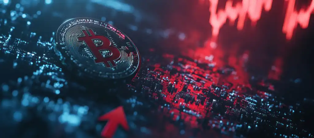 Bitcoin érme digitális hálózati háttérrel, amely a kriptovaluták működését szemlélteti