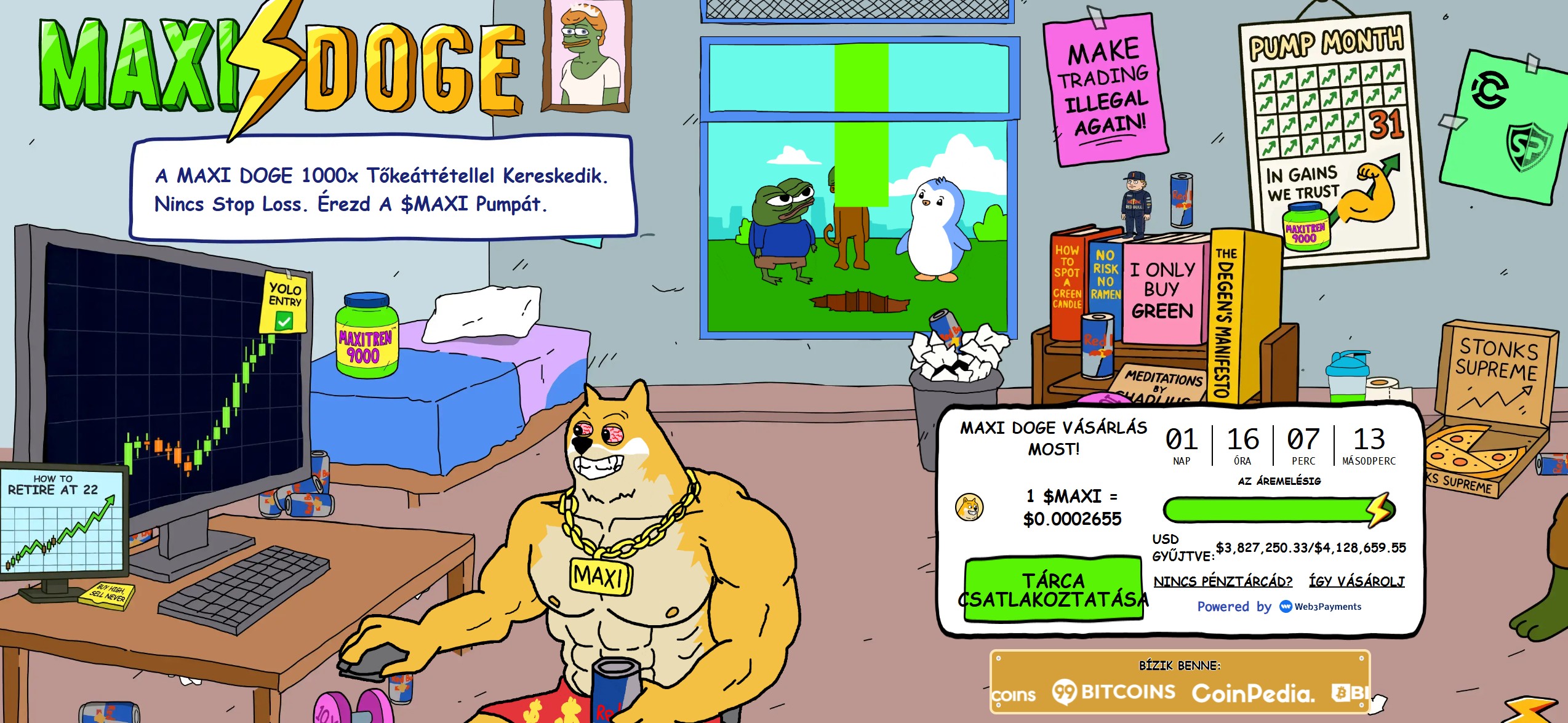 legjobb kriptók Maxi Doge előértékesítés