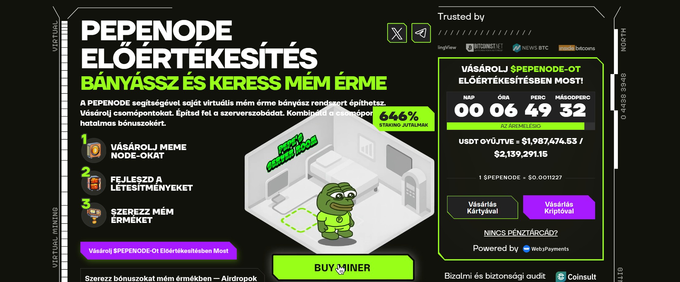 PEPENODE előértékesítés