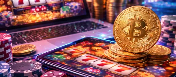 Bitcoin érme és online kaszinó felület, kripto fizetés szerencsejáték platformon